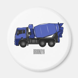 Íman Cartoon de caminhão de transporte misto em betão
