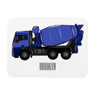 Íman Cartoon de caminhão de transporte misto em betão