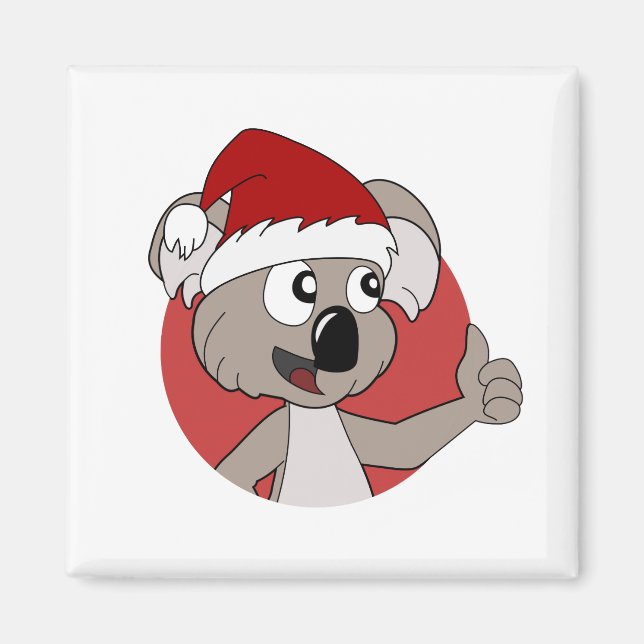 Íman Cartoon de Cartoon Koala de Natal (Frente)