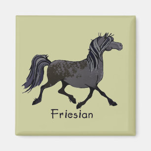 Íman Cartoon de Cavalo Frísia