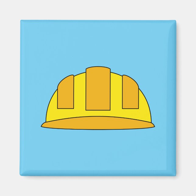 Íman Cartoon de chapéu de Duro amarelo (Frente)