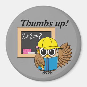 Íman Cartoon de Coruja de Estudantes da Escola Bela   A