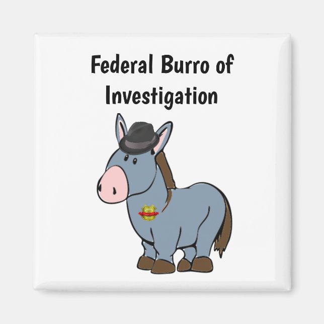 Íman Cartoon de Donkey, Burro Federal de Investigação d (Frente)
