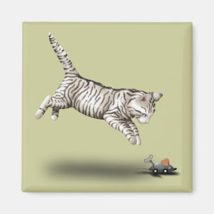 Íman Cartoon de gato e rato