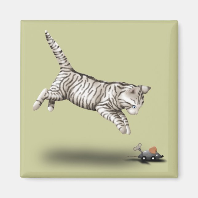 Íman Cartoon de gato e rato (Frente)