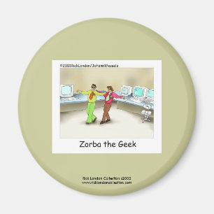 Íman Cartoon De Geek Engraçado No Botão Novelty