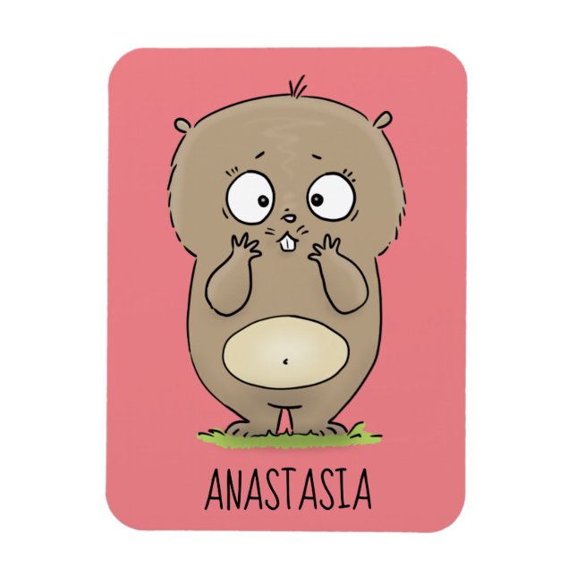 Íman Cartoon de hamster adorável (Vertical)