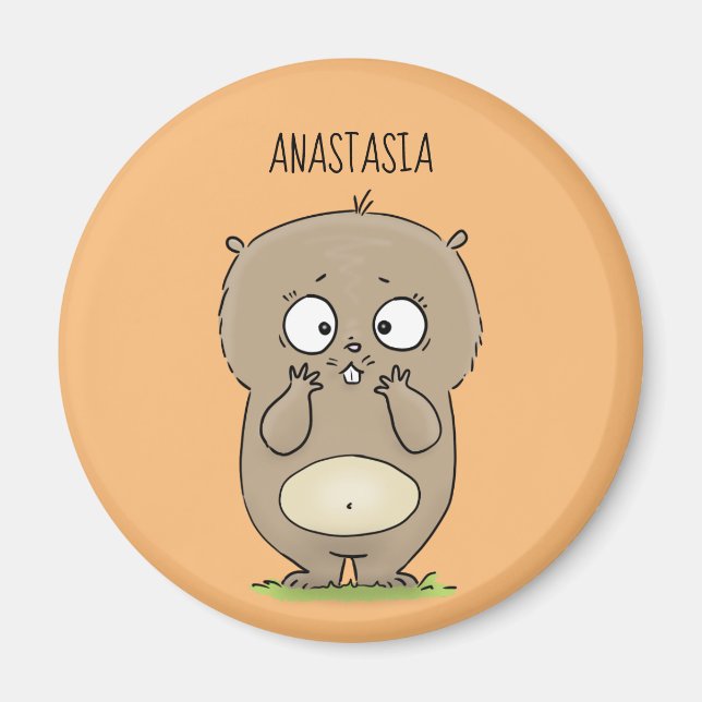 Íman Cartoon de hamster adorável (Frente)