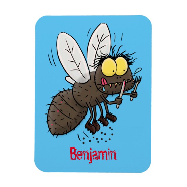 Íman Cartoon de insetos com mosca espinhenta (Vertical)