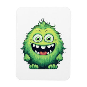 Íman Cartoon de Monstro Verde Sorridente