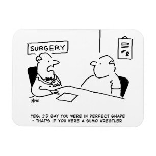 Íman Cartoon de Sumo sobre Obesidade Médica e de Doent