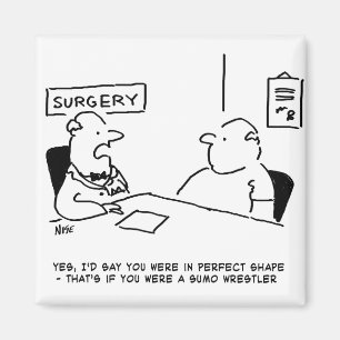 Íman Cartoon de Sumo sobre Obesidade Médica e de Doent