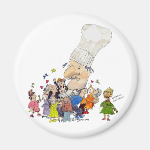 Íman Cartoon Encantado Chef Francês
