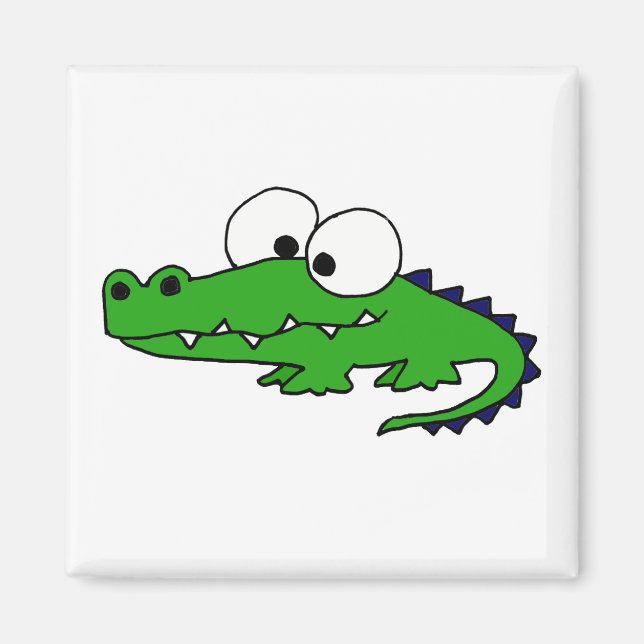 Íman Cartoon Engraçado Alligator (Frente)