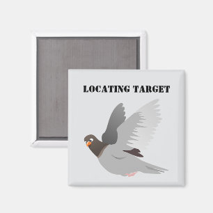 Íman Cartoon Engraçado Pigeon, Humor de Aves "Localizan