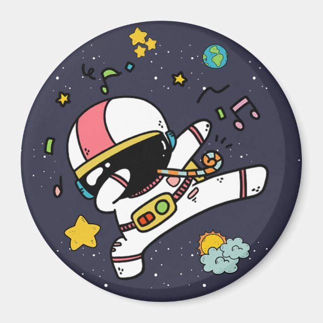 Íman Cartoon espacial astronauta (Frente)