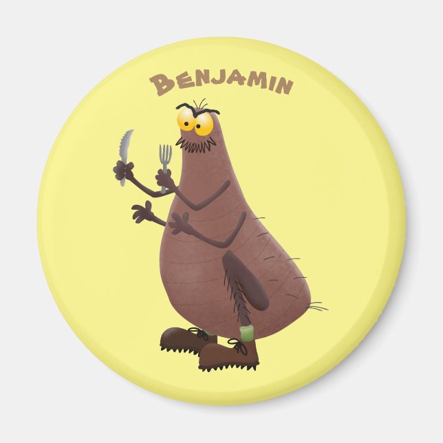 Íman Cartoon feio e faminto (Frente)