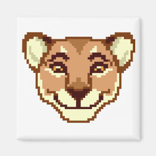 Íman Cartoon feliz Lioness emoticon Magnet
