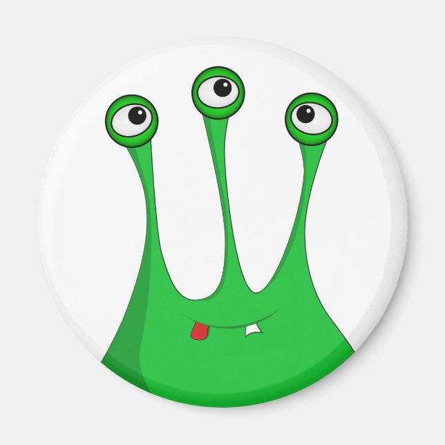 Íman Cartoon Green alien (Frente)