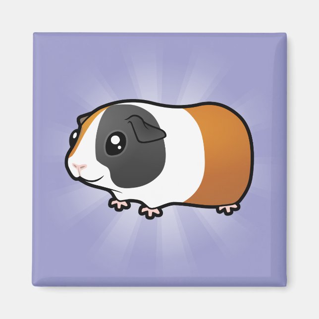 Íman Cartoon Guiné Pig (cabelo liso) (Frente)