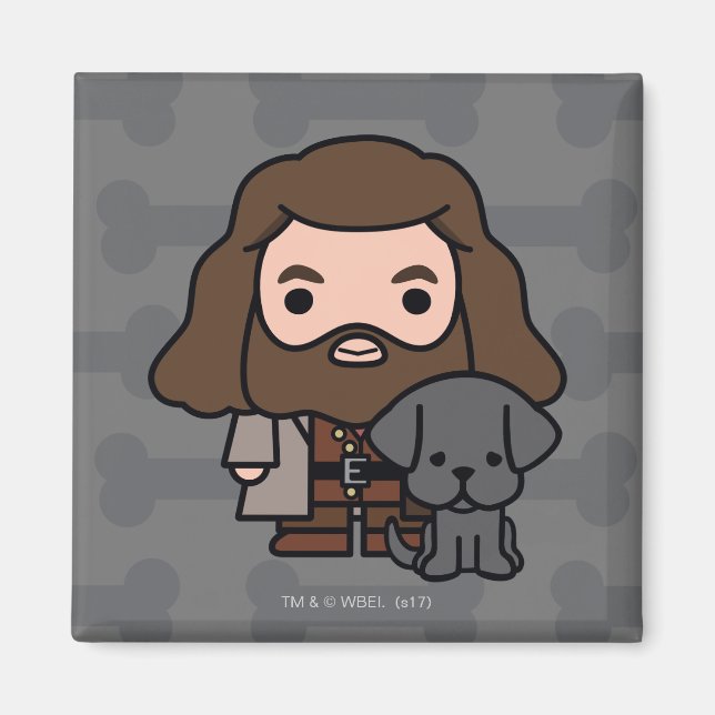 Íman Cartoon Hagrid e Fang Character Art (Frente)