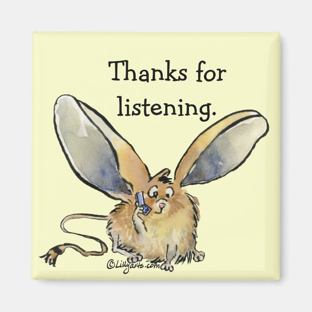 Íman Cartoon Jerboa, obrigado, tenente. (Frente)