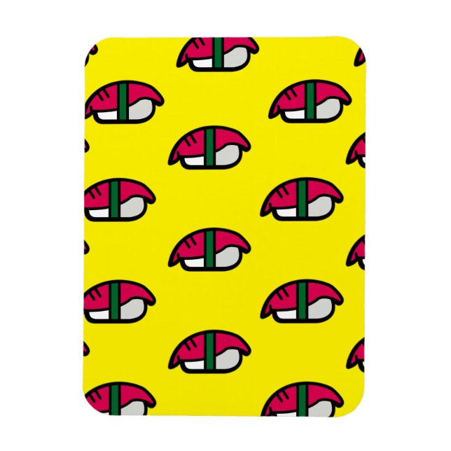 Íman Cartoon Kawaii Sushi, Arroz de Peixe e Magneta de  (Vertical)