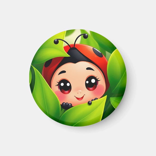 Íman Cartoon Ladybug Adorável (Frente)