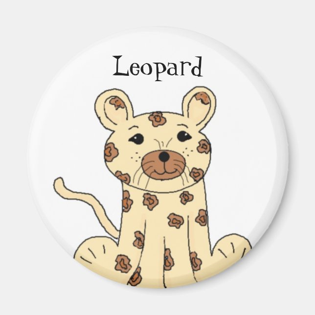 Íman Cartoon Leopard (Frente)