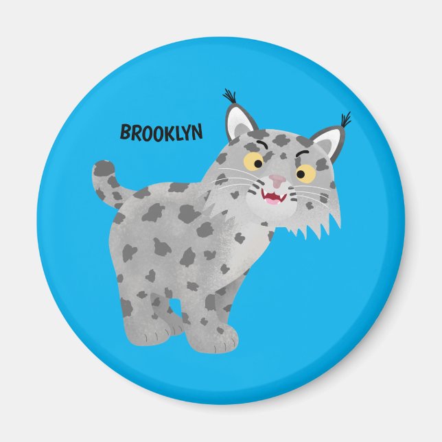 Íman Cartoon lince lince de lince (Frente)