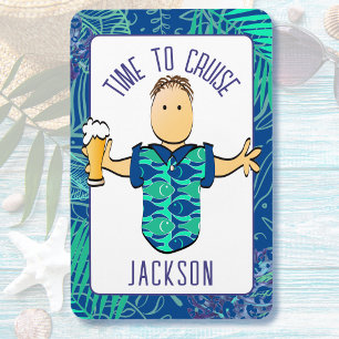 Íman Cartoon Masculino Engraçado Vaga Tropical Porta de