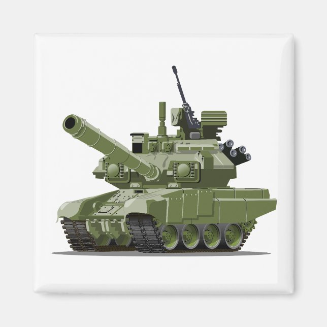 Íman Cartoon modern armored tank (Frente)