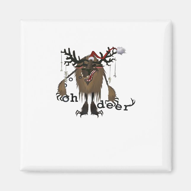 Íman Cartoon Oh Deer Funny Reindeer Holiday Gamer Gift  (Frente)