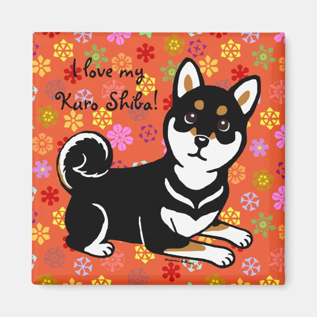 Íman Cartoon para cães Kuro Shiba Inu (Frente)