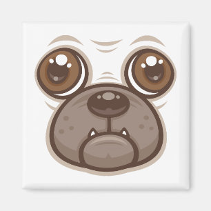 Íman Cartoon Pug Mug Puppy Dog Face