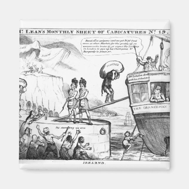 Íman Cartoon satírico sobre o Estado da Irlanda (Frente)