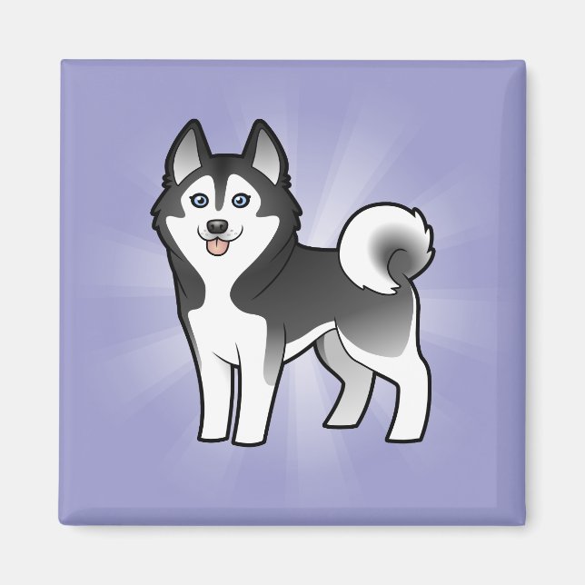 Íman Cartoon Siberian Husky / Alaskan Malamute (Frente)