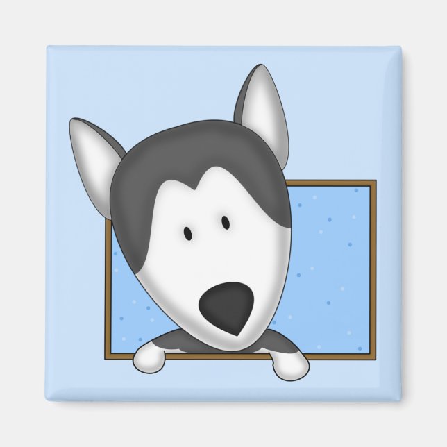 Íman Cartoon Siberian Husky Magnet (Frente)