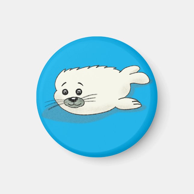 Íman Cartoon Sweet Harp Seal (Frente)