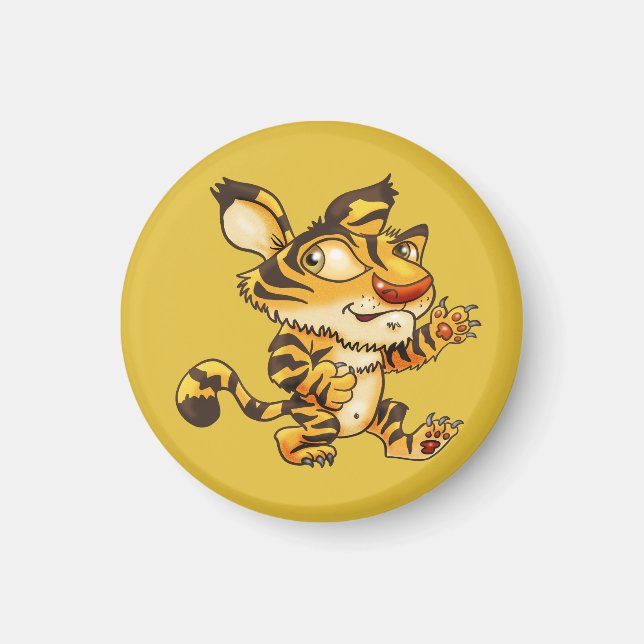 Íman Cartoon Tiger Amigável (Frente)