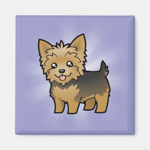 Íman Cartoon Yorkshire Terrier (cabelo curto sem arco)