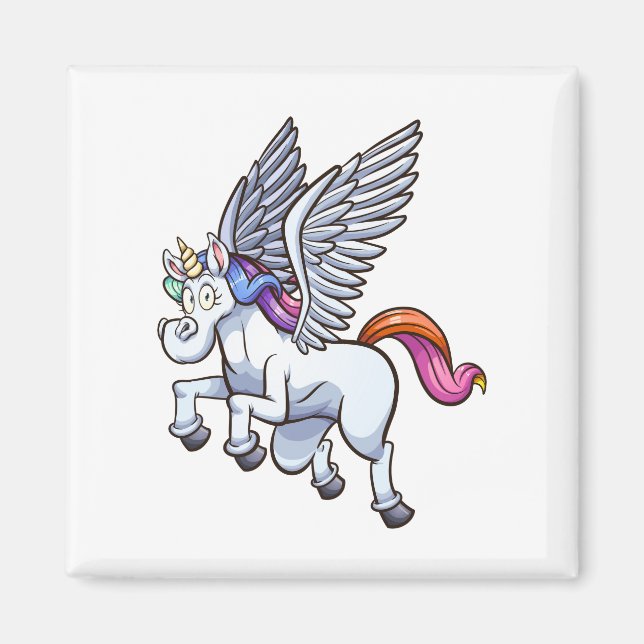 Íman cartum voador pegasus unicorn (Frente)