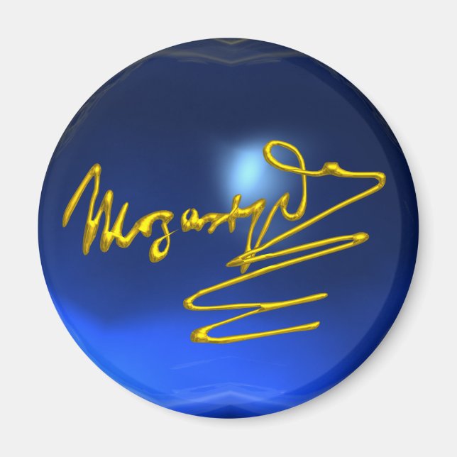 Íman CASA A MOZART, safira azul (Frente)