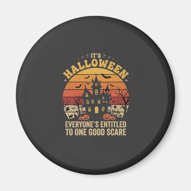Íman Casa Assombrada de Halloween Um Bom Design de Medo (Frente)