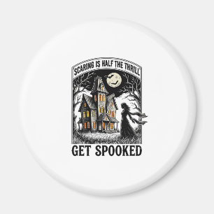 Íman Casa Assombrada Halloween Gravura Vintage Terror S