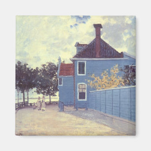 Íman Casa azul em Zaandam por Claude Monet, arte do