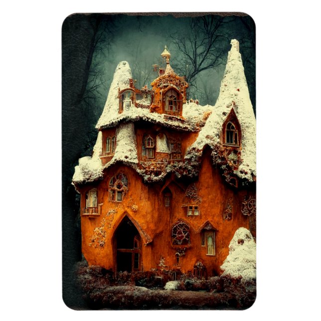 Íman Casa de Biscoito de Gengibre Gótico de Inverno (Vertical)
