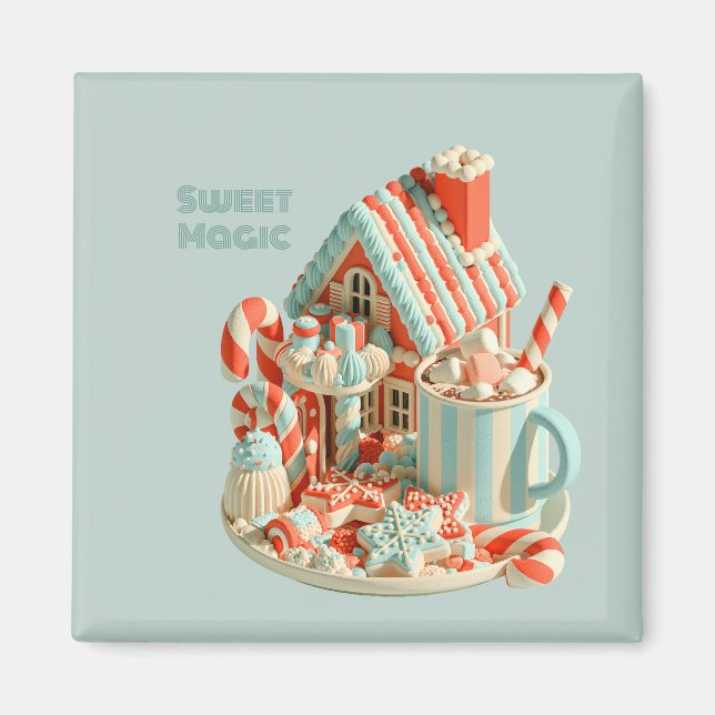 Íman Casa de Doce 3D Pastel Magia Doce (Frente)