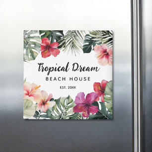 Íman Casa de Praia Botânica Floral Tropical Aquarela