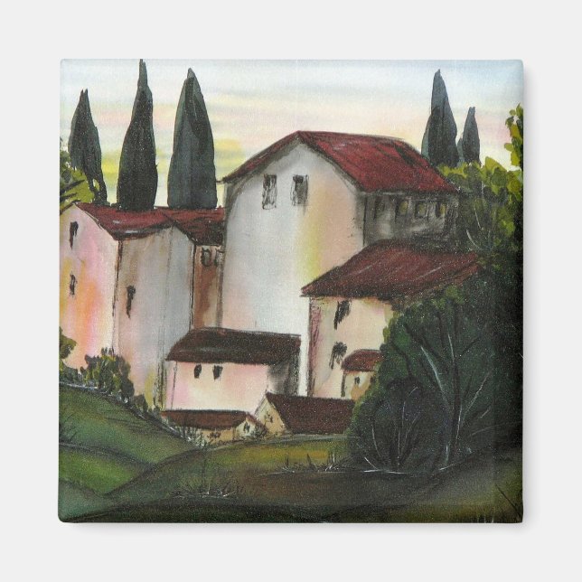 Íman Casa de Pueblo Dibujo Toscana itália (Frente)